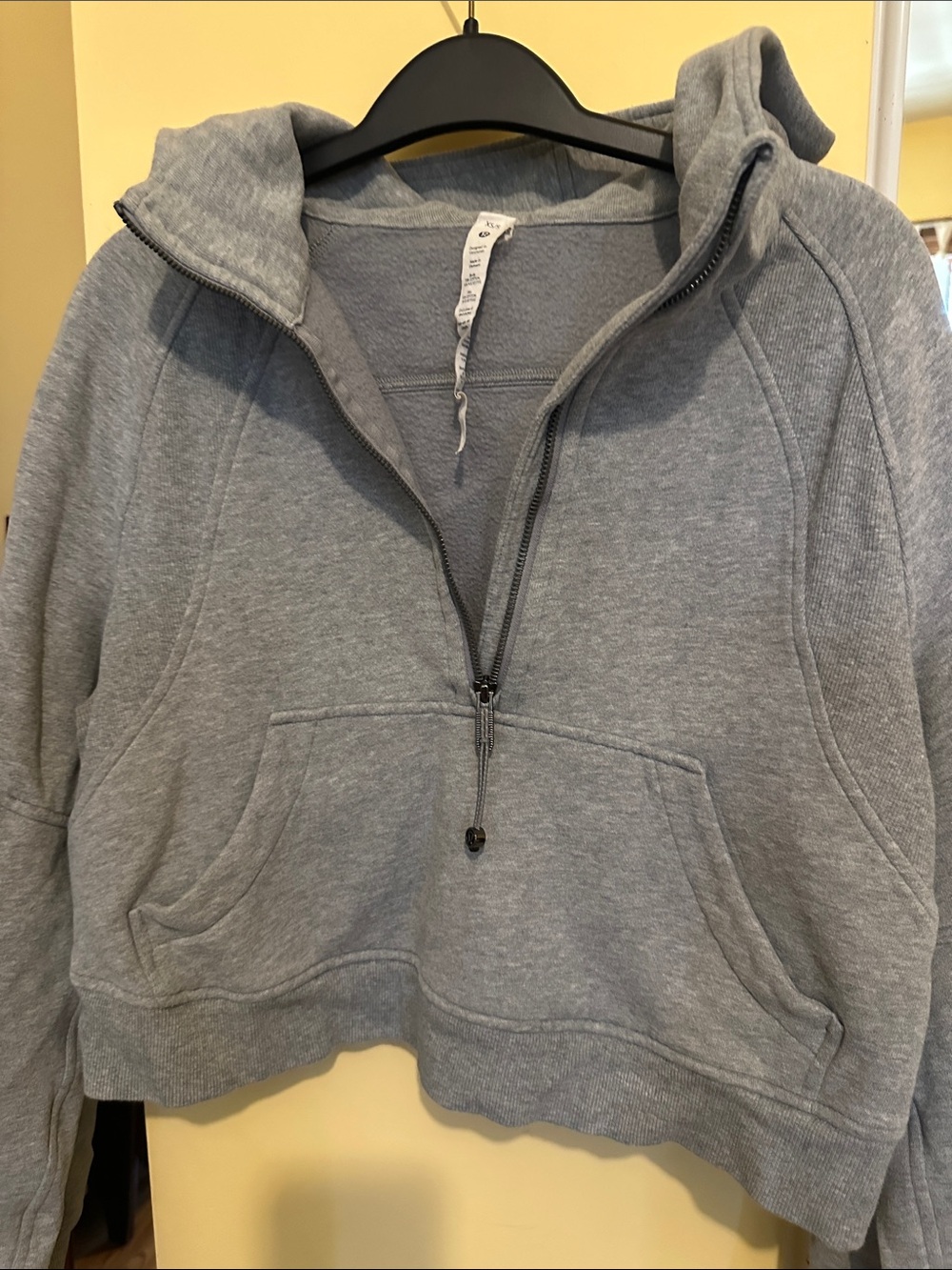 lululemon athletica Light Gray Half-Zip Hooded Pullover